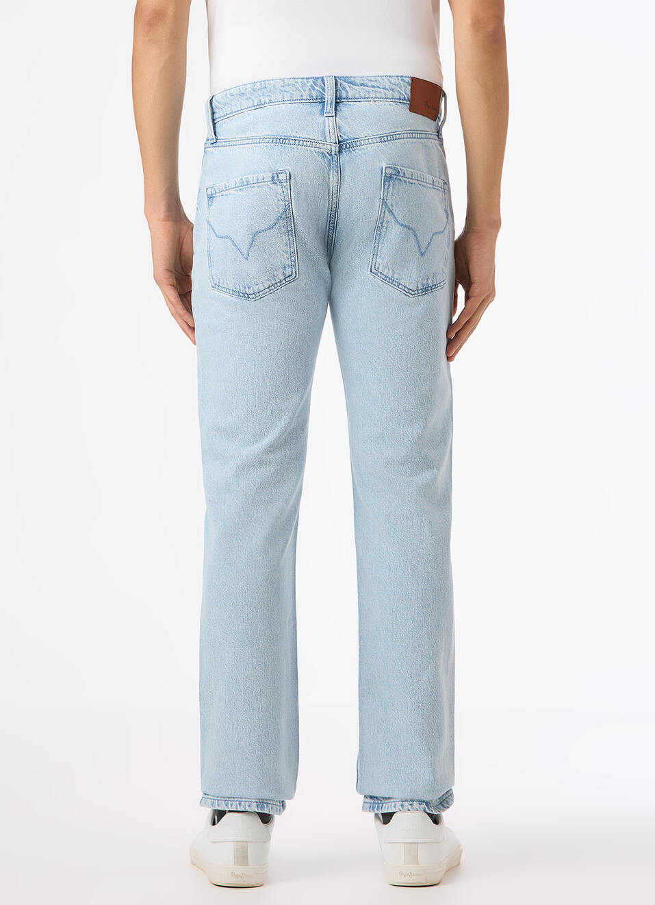 Men Light Blue Mid Rise Straight Fit Jeans, , large image number 2