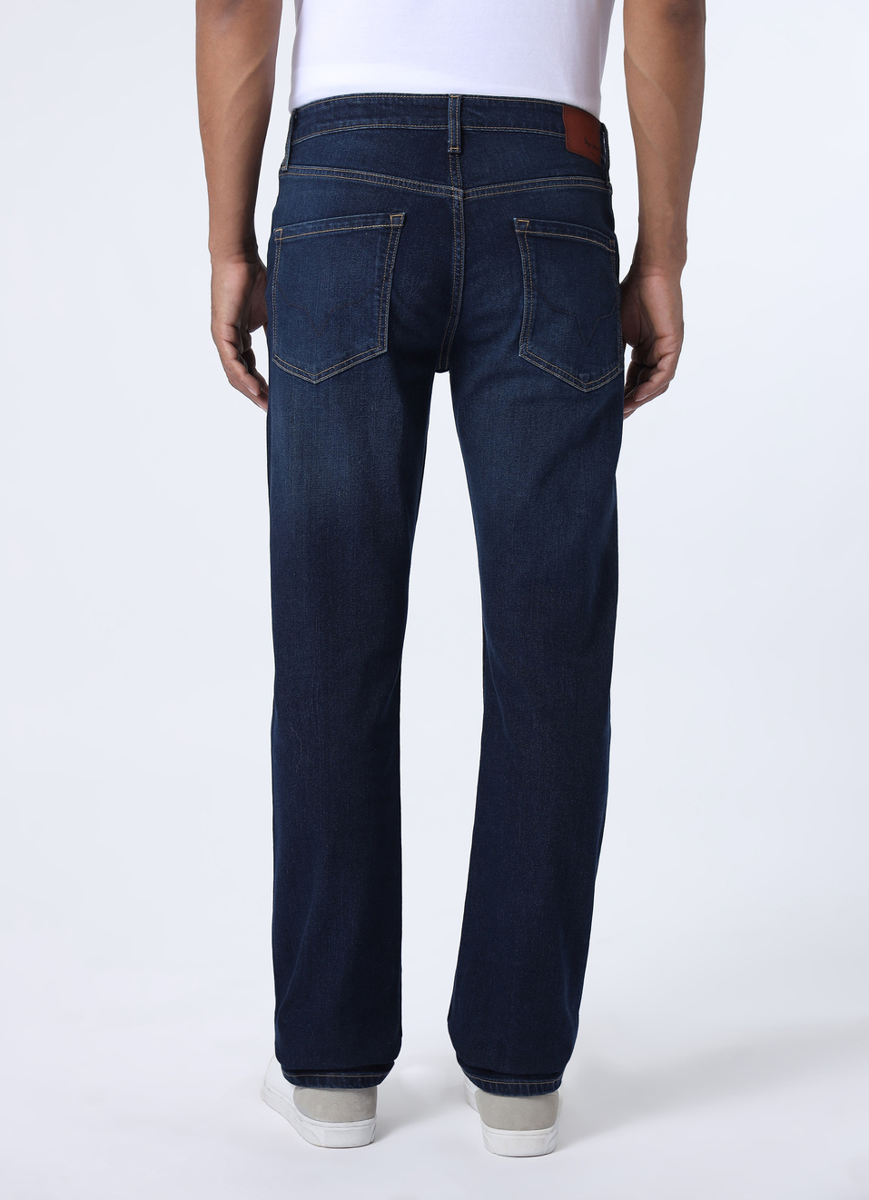 Men Blue Mid Rise Straight Fit Stretchable Jeans, , large image number 2