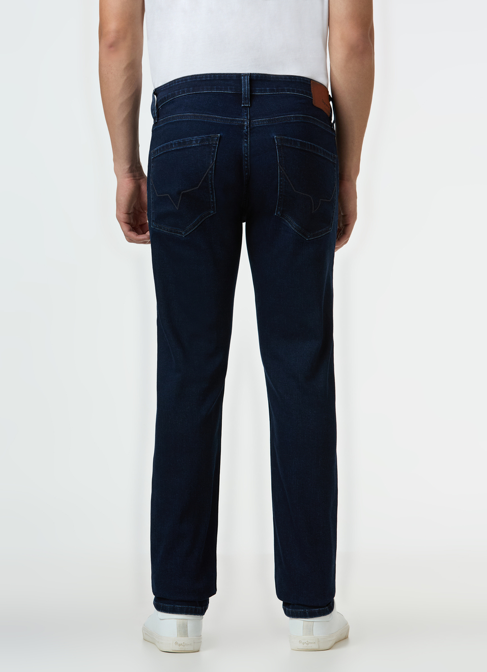 Men Navy Blue Mid Rise Slim Fit Stretchable Jeans, , large image number 2