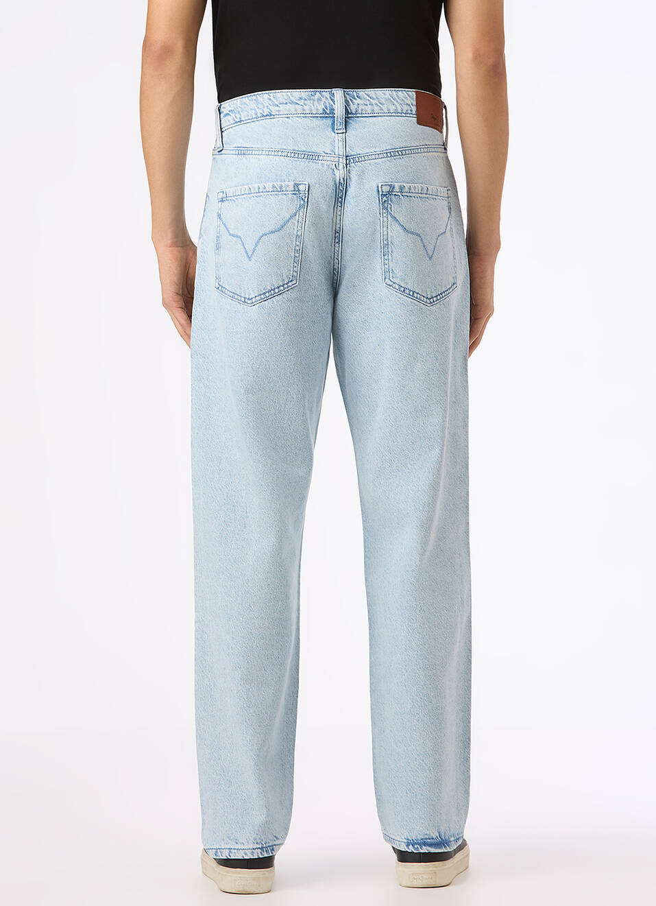 Men Light Blue Mid Rise Baggy Fit Tapered Jeans, , large image number 3