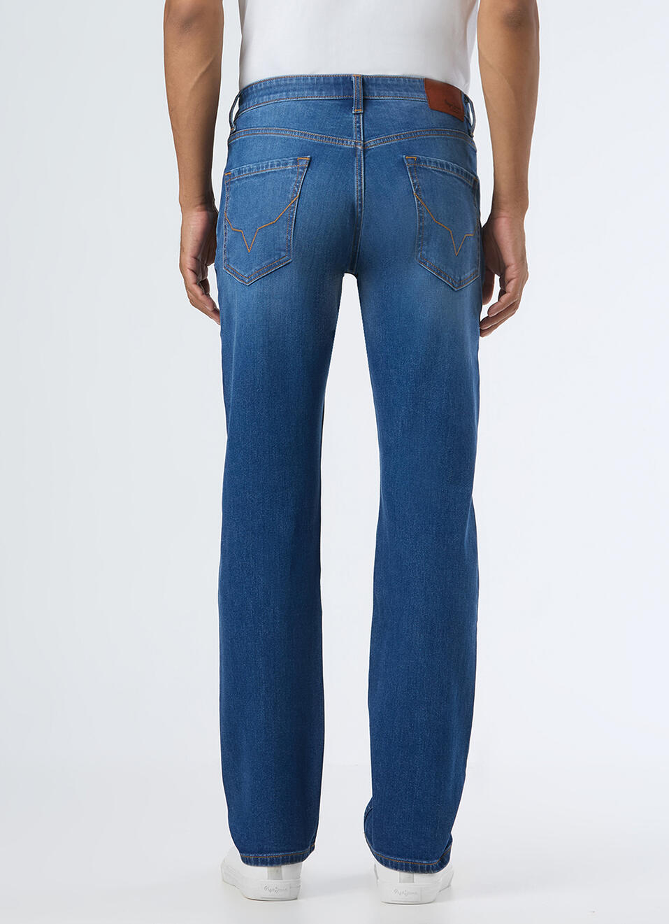 Men Blue Mid Rise Straight Fit Stretchable Jeans, , large image number 3