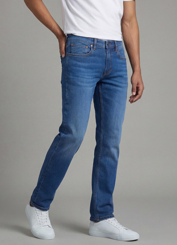 Men Blue Mid Rise Straight Fit Stretchable Jeans