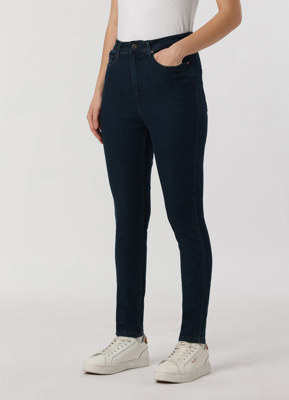 Women Dark Blue High Rise Skinny Fit Jeans, , large image number 3