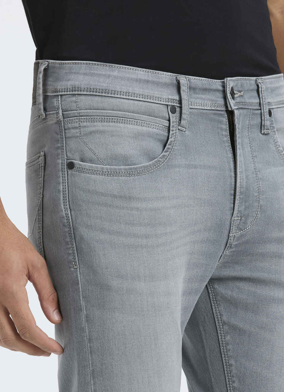 Men Grey Mid Rise Slim Fit Gymindigo Jeans, , large image number 4