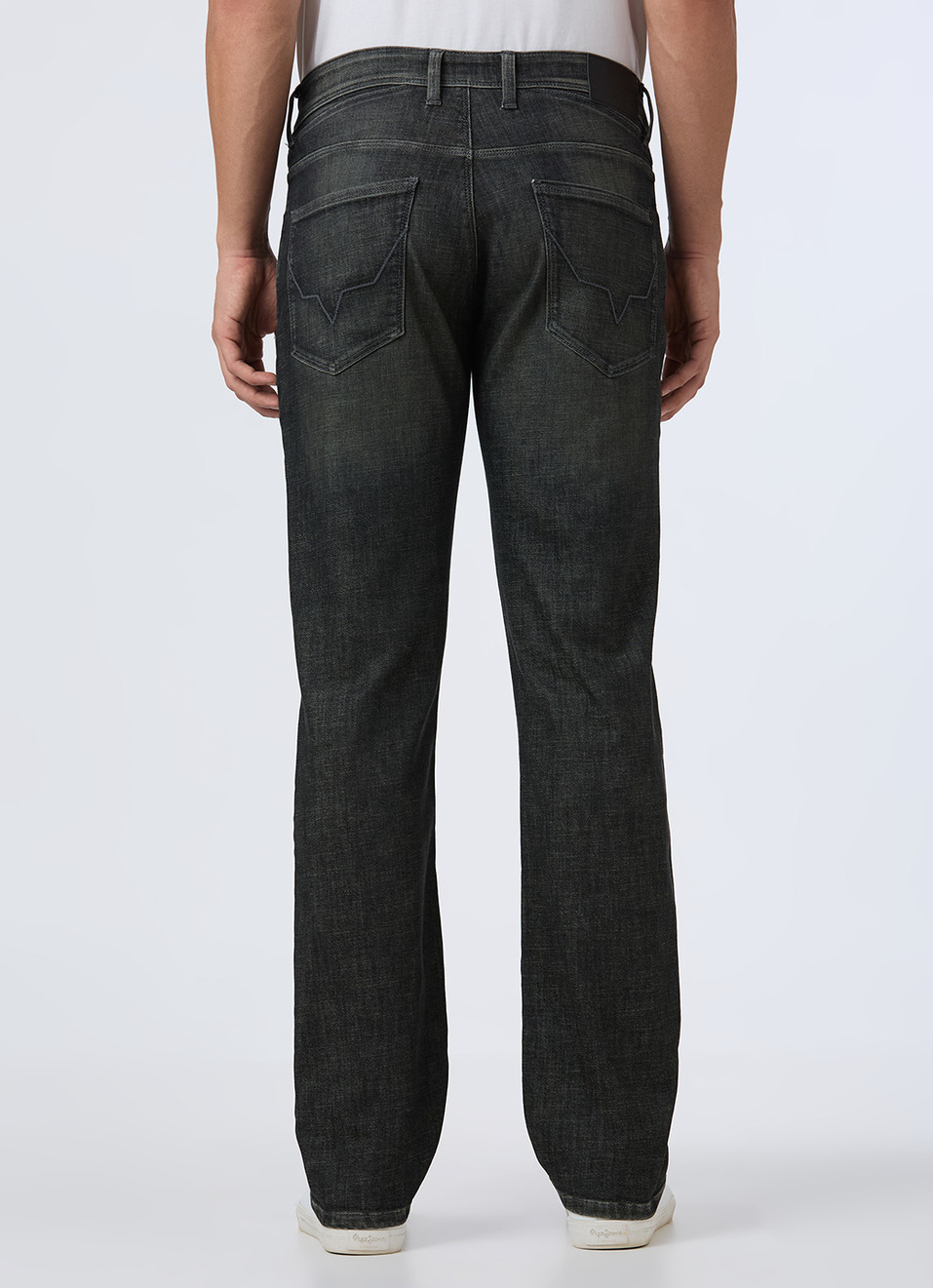 Men Black Mid Rise Straight Fit Powerflex Jeans, , large image number 2