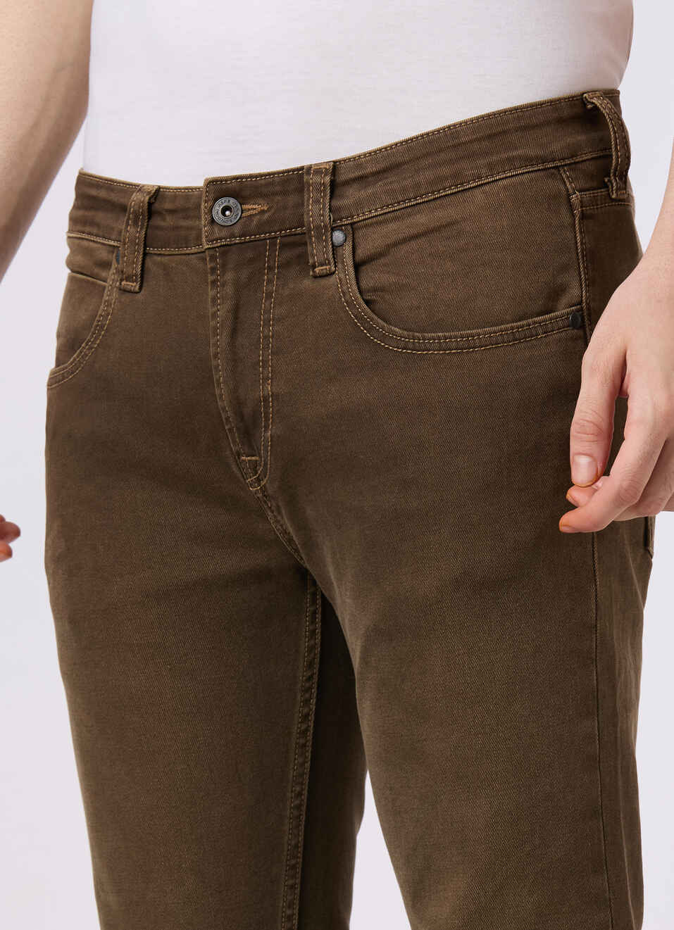 Men Brown Low Rise Slim Fit Stretchable Jeans, , large image number 4