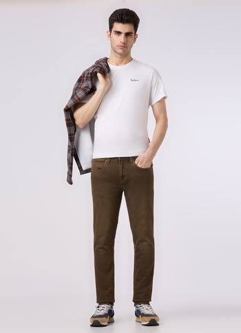 Men Brown Low Rise Slim Fit Stretchable Jeans