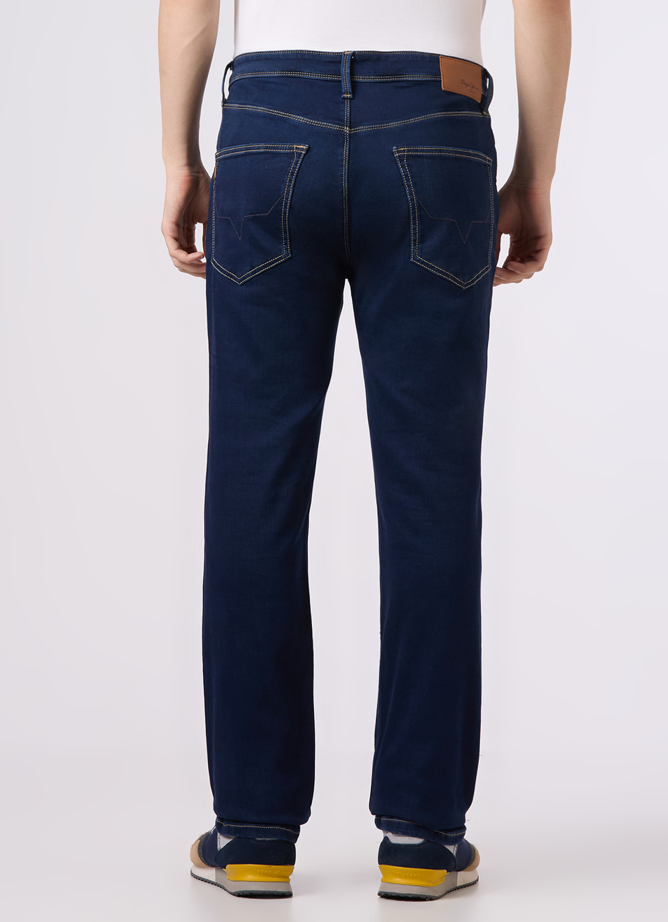 Men Blue Mid Rise Straight Fit Stretchable Jeans, , large image number 2