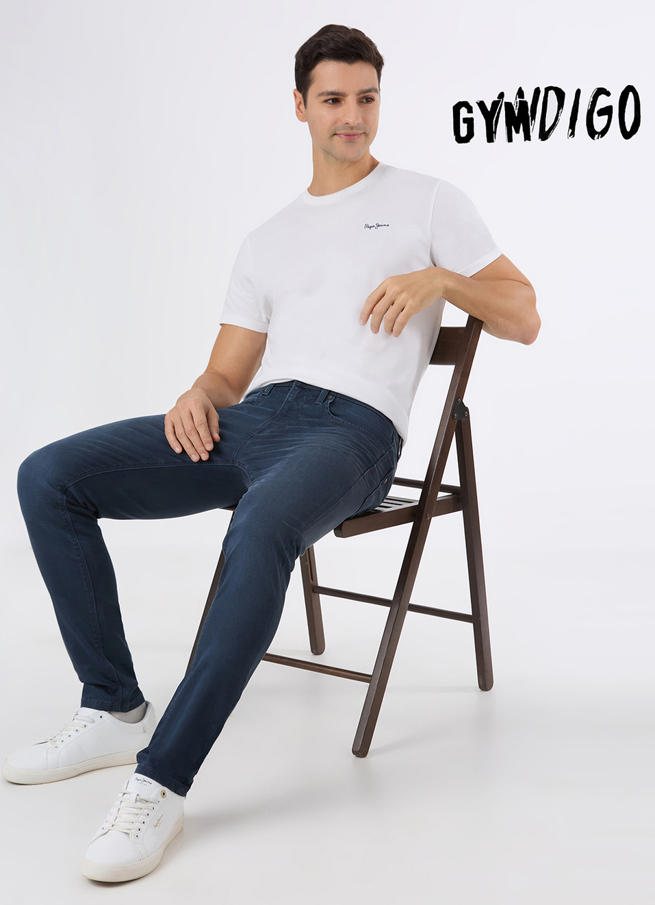 Men Blue Mid Rise Slim Fit Gymindigo Jeans, , large image number 1