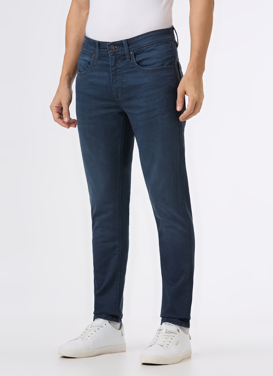 Men Blue Mid Rise Slim Fit Gymindigo Jeans, , large image number 5