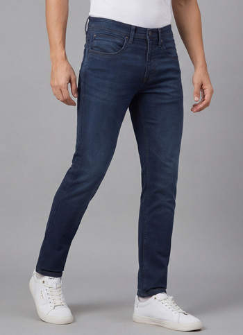 Men Blue Mid Rise Slim Fit Gymindigo Jeans