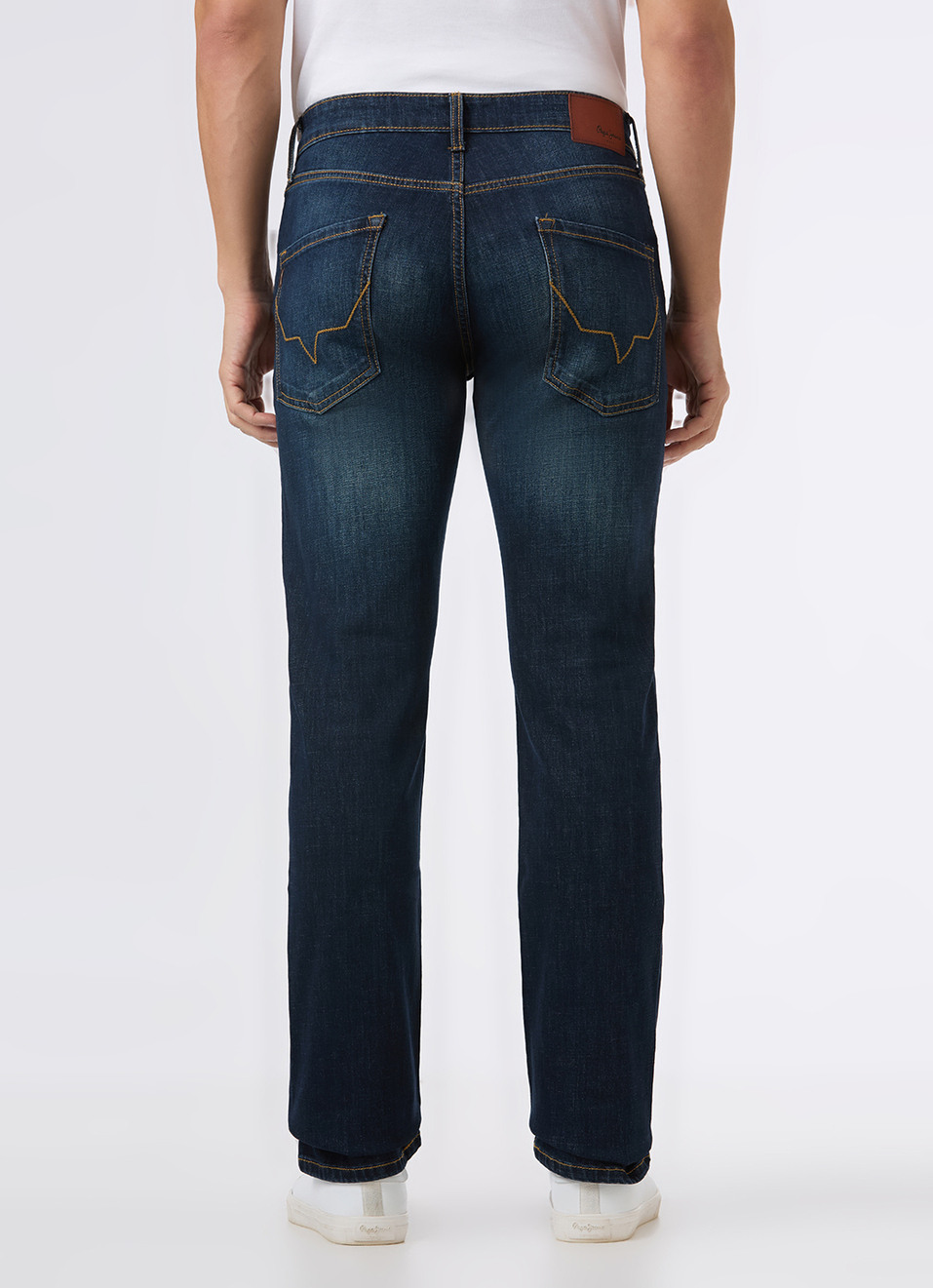Men Blue Mid Rise Straight Fit Stretchable Jeans, , large image number 3