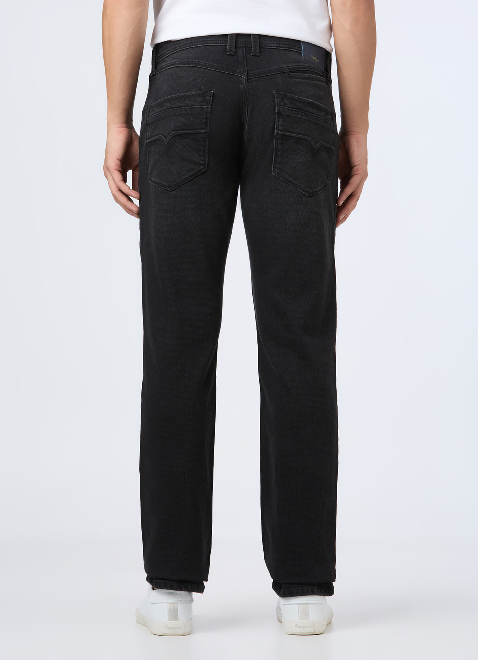 Men Black Mid Rise Straight Fit Stretchable Jeans, , large image number 2