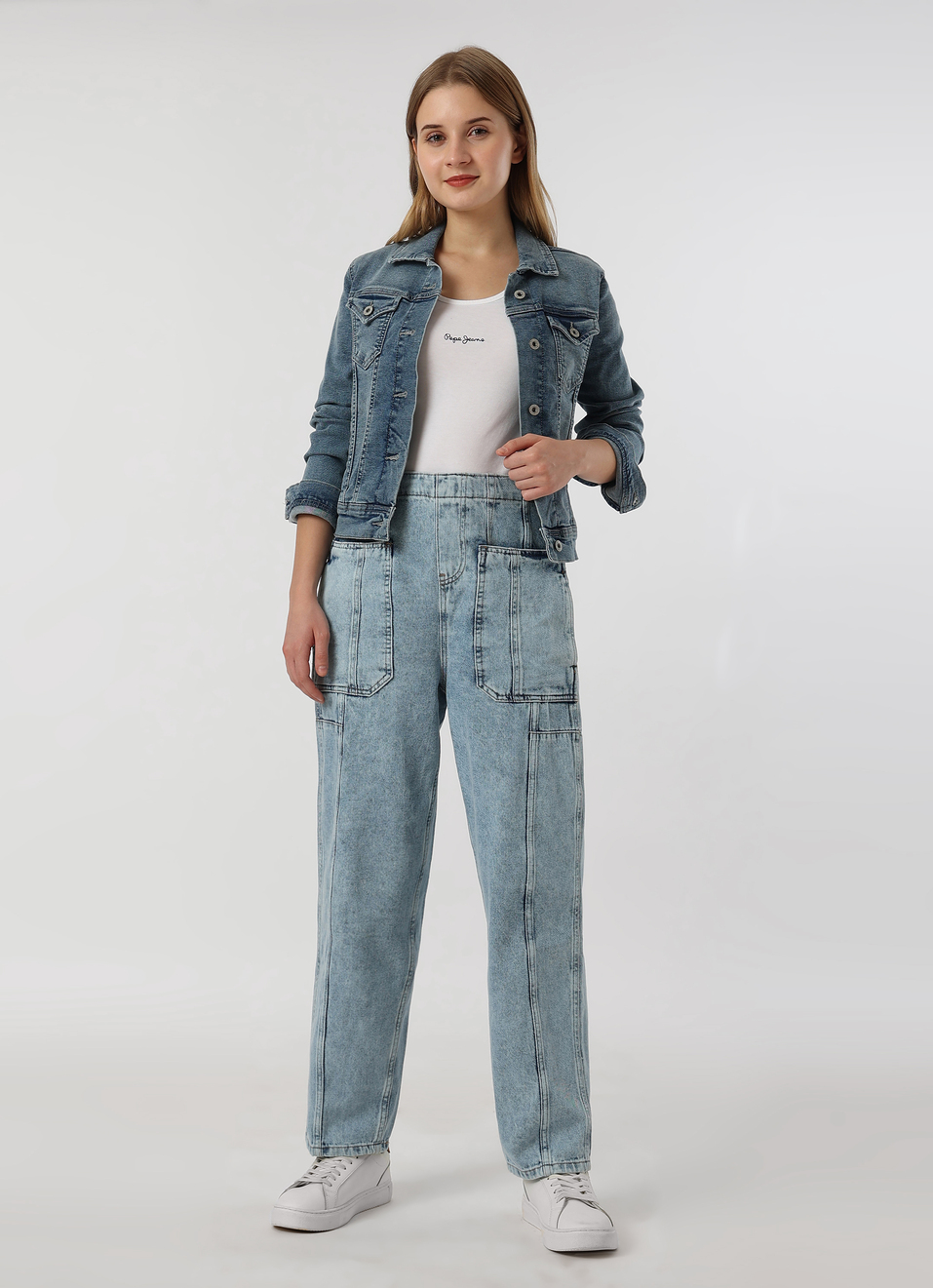 Women Light Blue High Rise Barrel Fit Jeans, , large image number 0