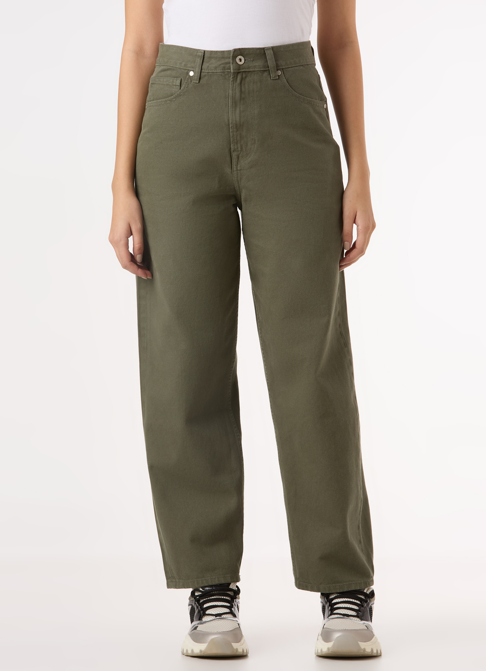 Women Green High Rise Tapered Fit Jeans, , large image number 1