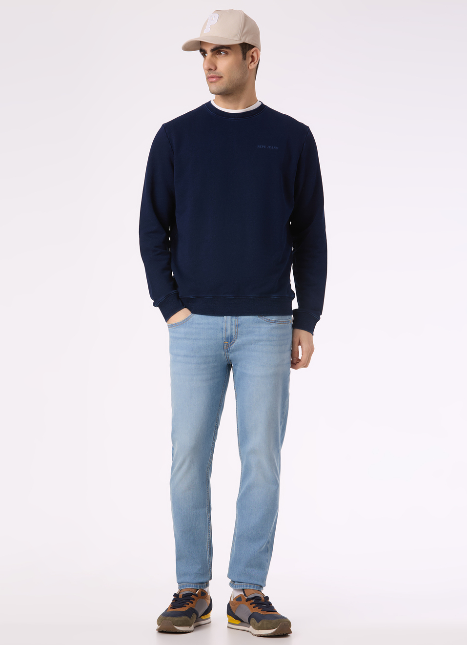 Men Light Blue Low Rise Slim Fit Tapered Stretchable Jeans, , large image number 0