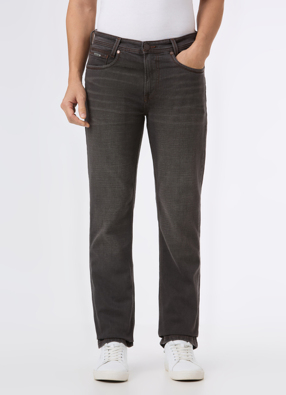 Men Blue Mid Rise Straight Fit Jeans, , large image number 1