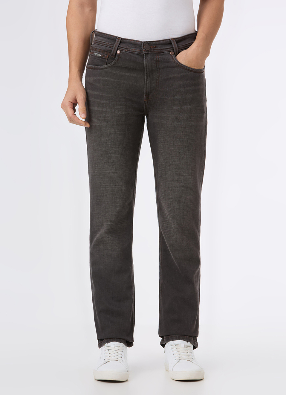 Men Blue Mid Rise Straight Fit Jeans, , large image number 4