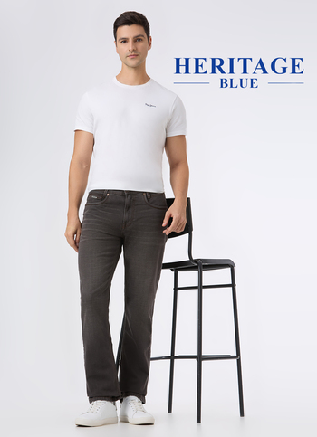 Men Blue Mid Rise Straight Fit Jeans