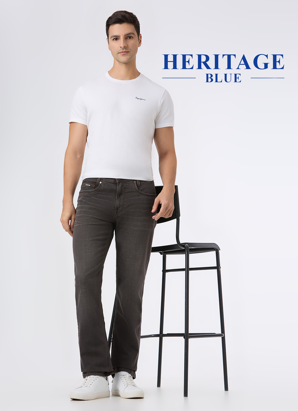 Men Blue Mid Rise Straight Fit Jeans, , large image number 0