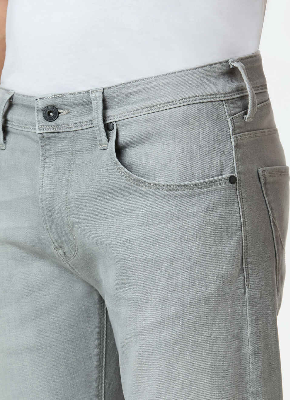 Men Grey Mid Rise Slim Fit Stretchable Jeans, , large image number 4