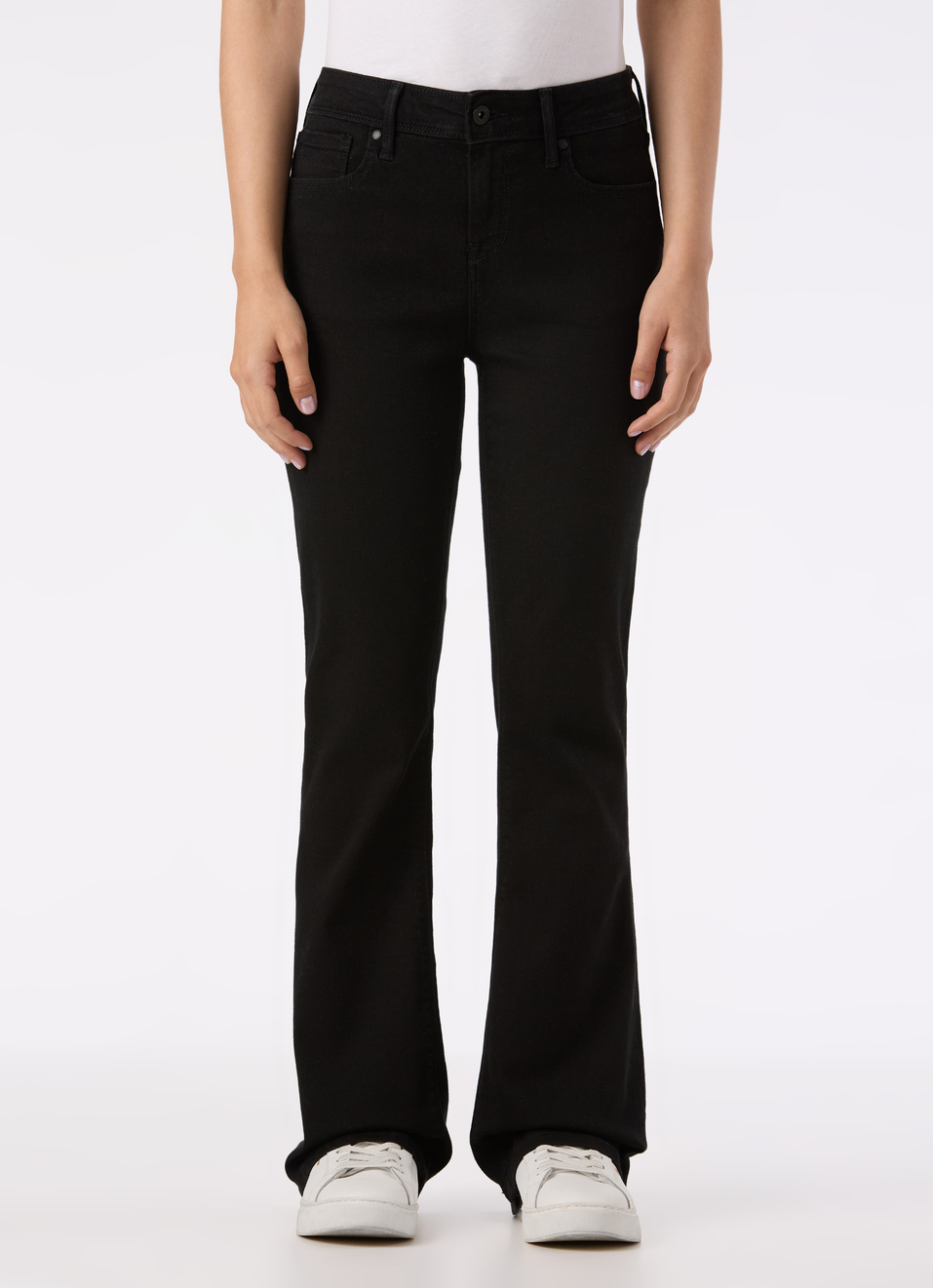 Women Black High Rise Straight Fit Jeans, , large image number 1