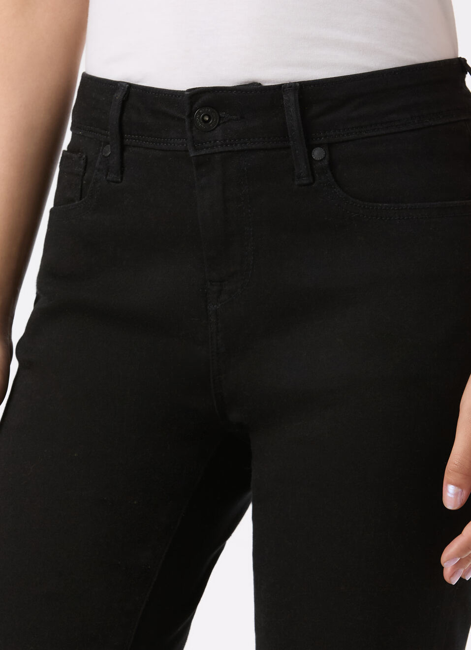 Women Black High Rise Straight Fit Jeans, , large image number 4