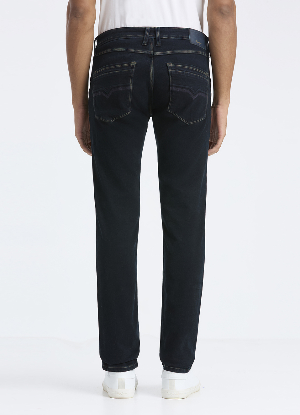 Men Black Mid Rise Slim Fit Stretchable Jeans, , large image number 4