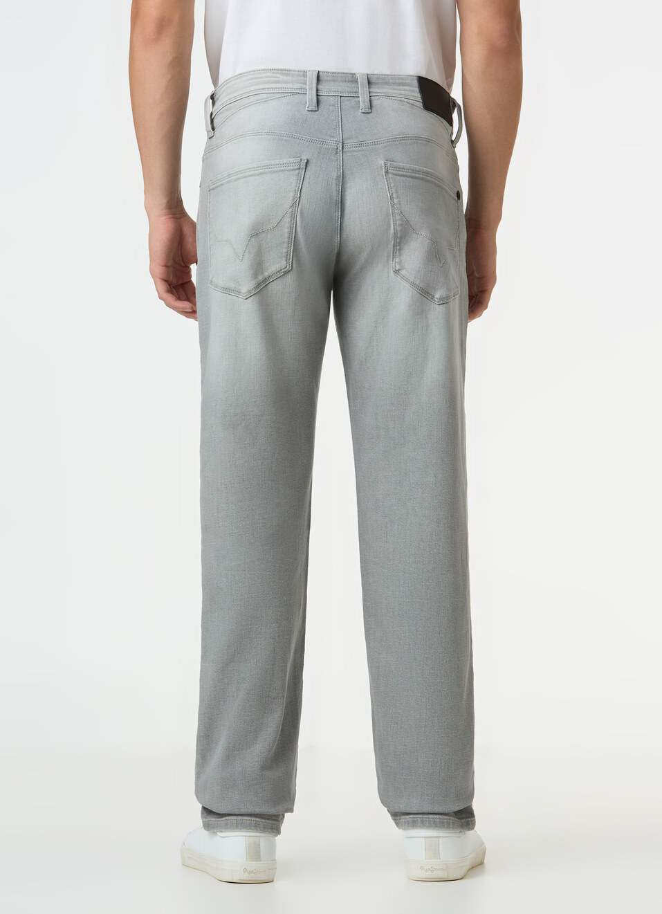 Men Light Grey Mid Rise Straight Fit Stretchable Jeans, , large image number 2