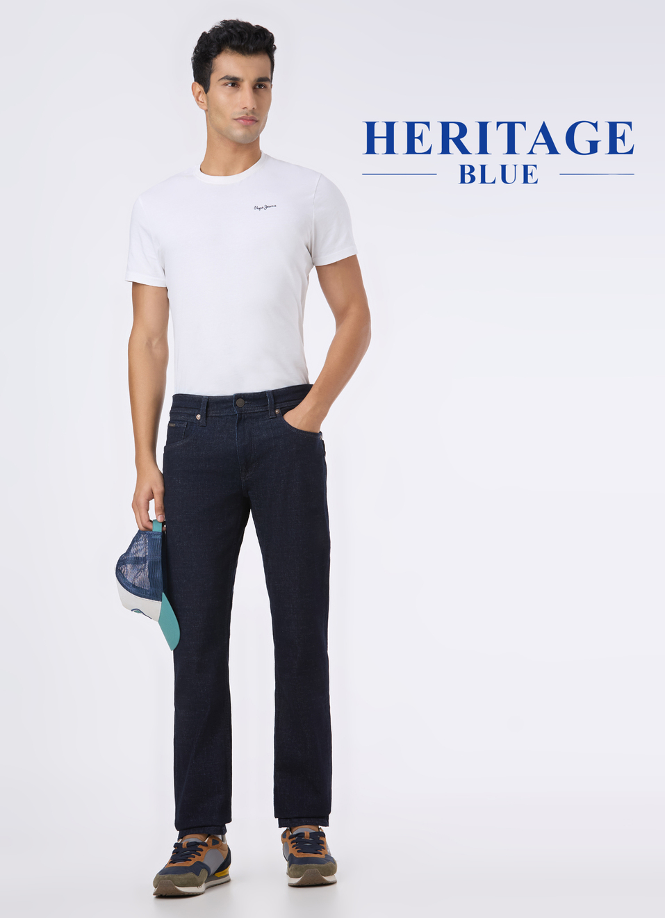 Men Blue Mid Rise Straight Fit Stretchable Jeans, , large image number 0