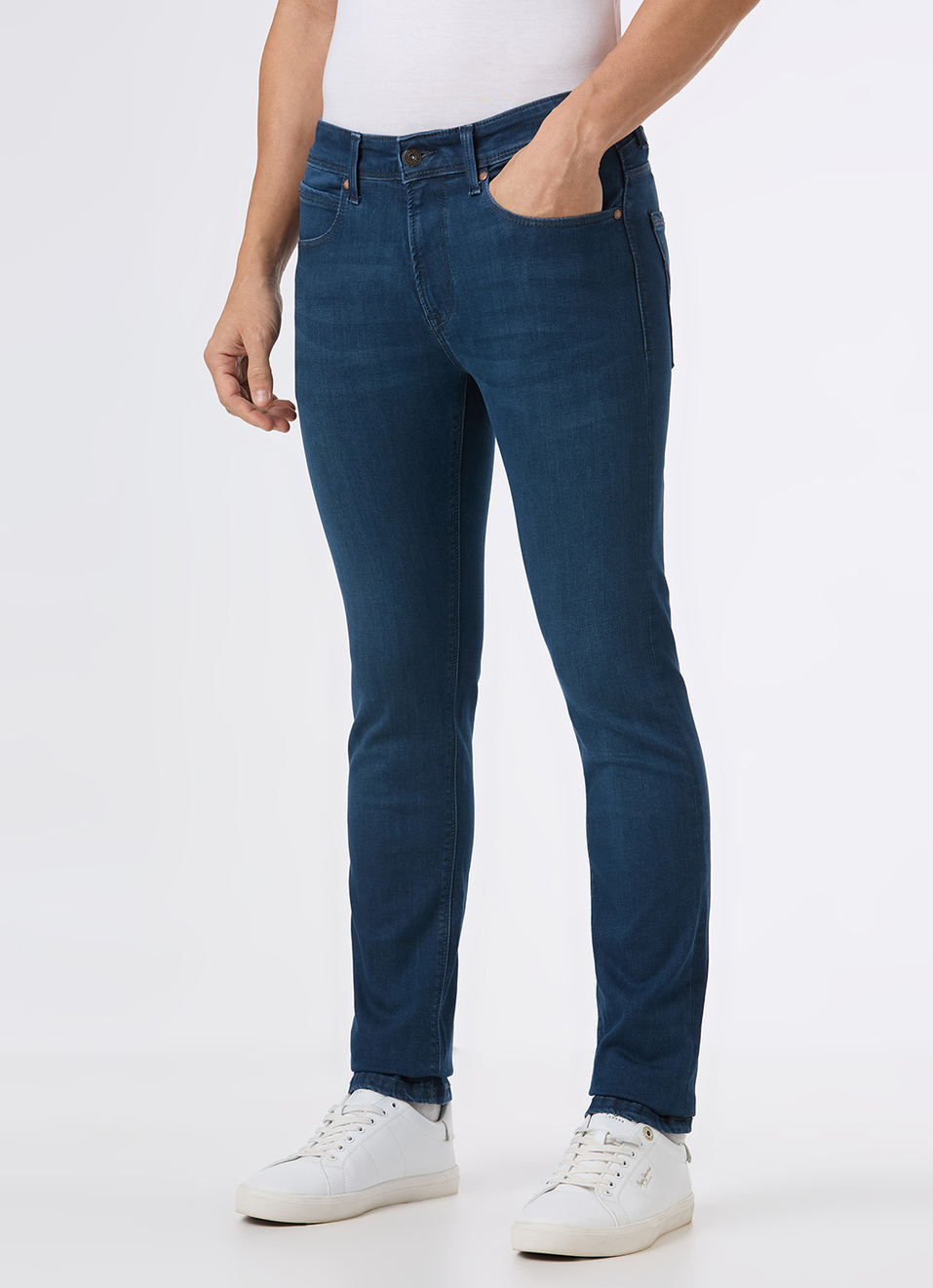 Men Green Mid Rise Slim Fit Powerflex Jeans, , large image number 7