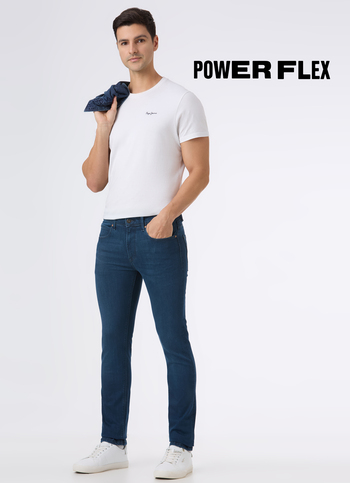 Men Green Mid Rise Slim Fit Powerflex Jeans