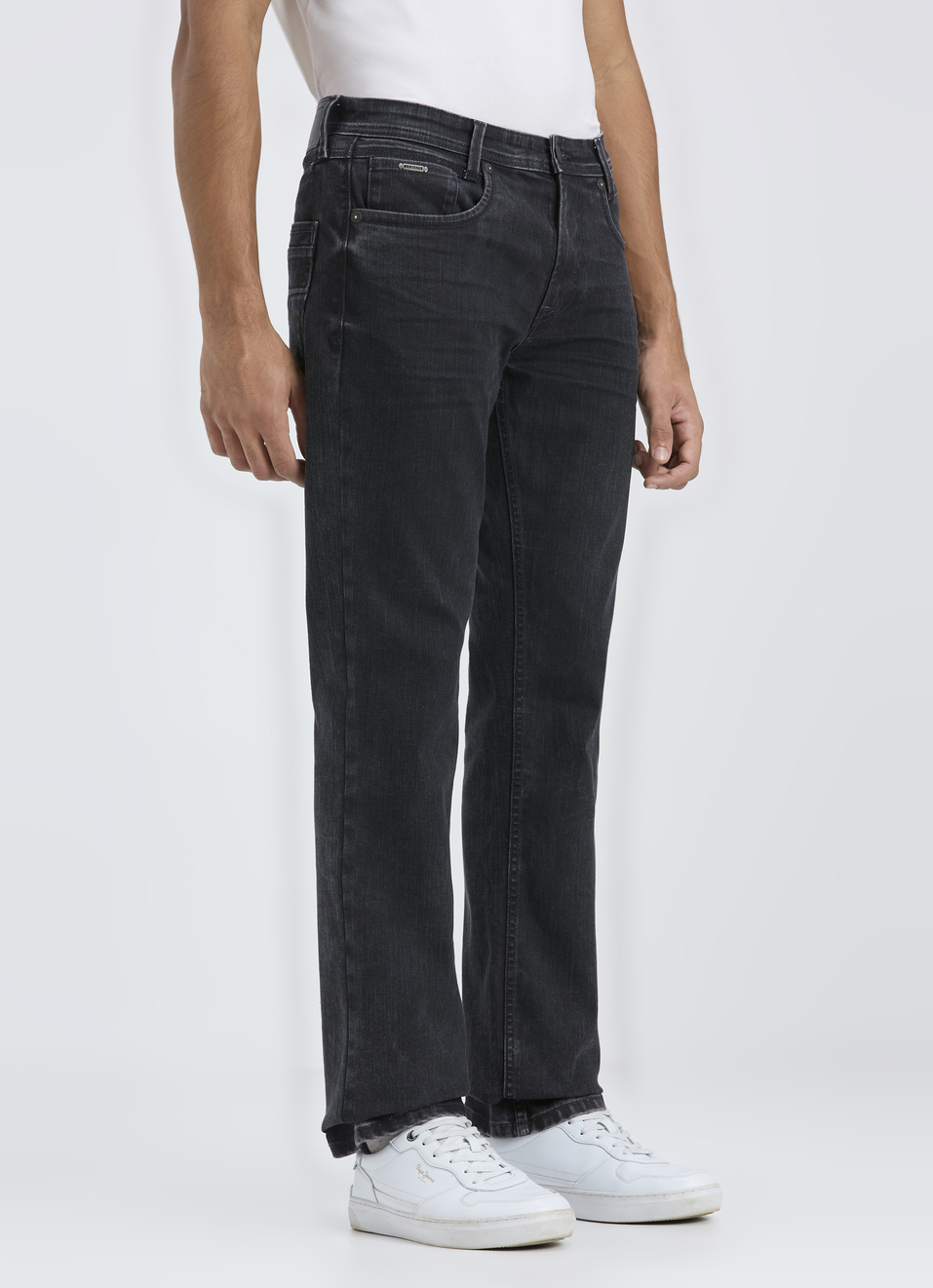 Men Blue Mid Rise Straight Fit Stretchable Jeans, , large image number 3