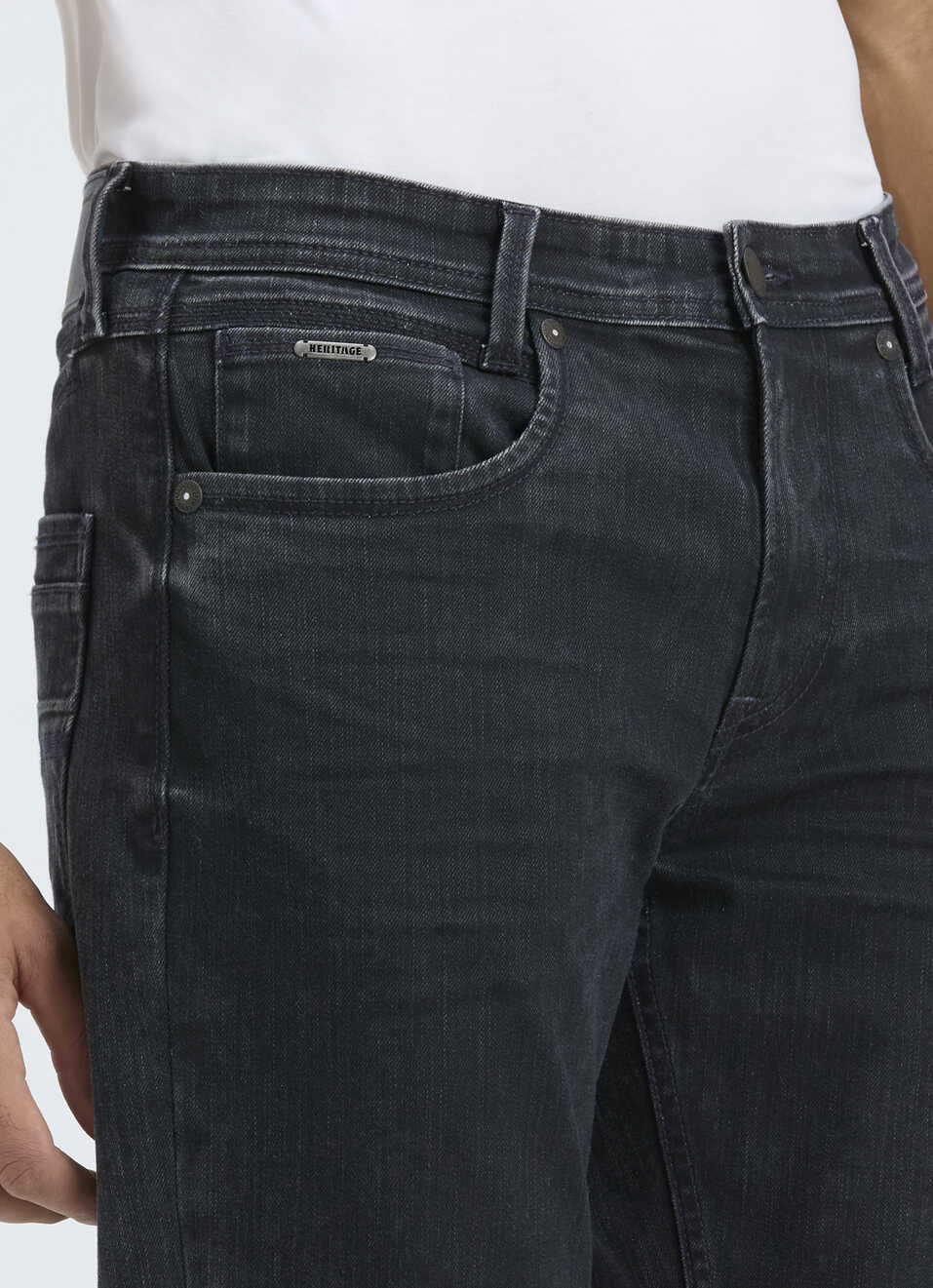 Men Blue Mid Rise Straight Fit Stretchable Jeans, , large image number 4