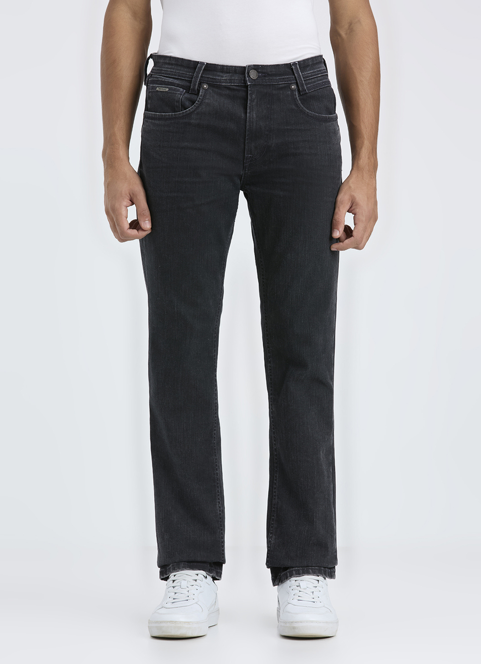 Men Blue Mid Rise Straight Fit Stretchable Jeans, , large image number 6