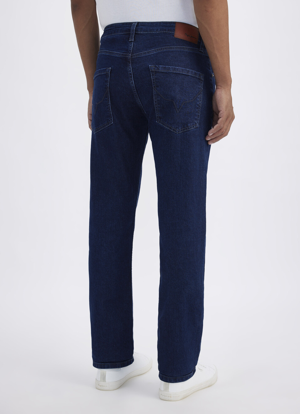 Men Dark Blue Stretch Straight Fit Mid Rise Jeans, , large image number 3
