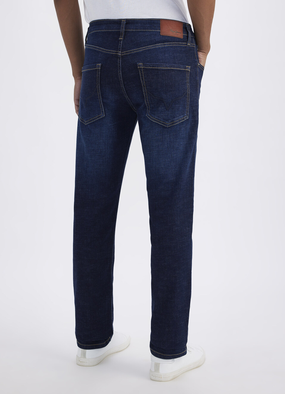 Men Blue Straight Fit Stretch Mid Rise Jeans, , large image number 2