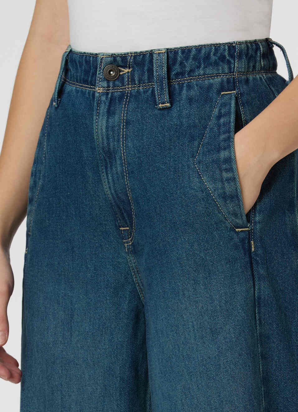 Women Blue Ultra High Rise Wide Leg Jeans, , large image number 4