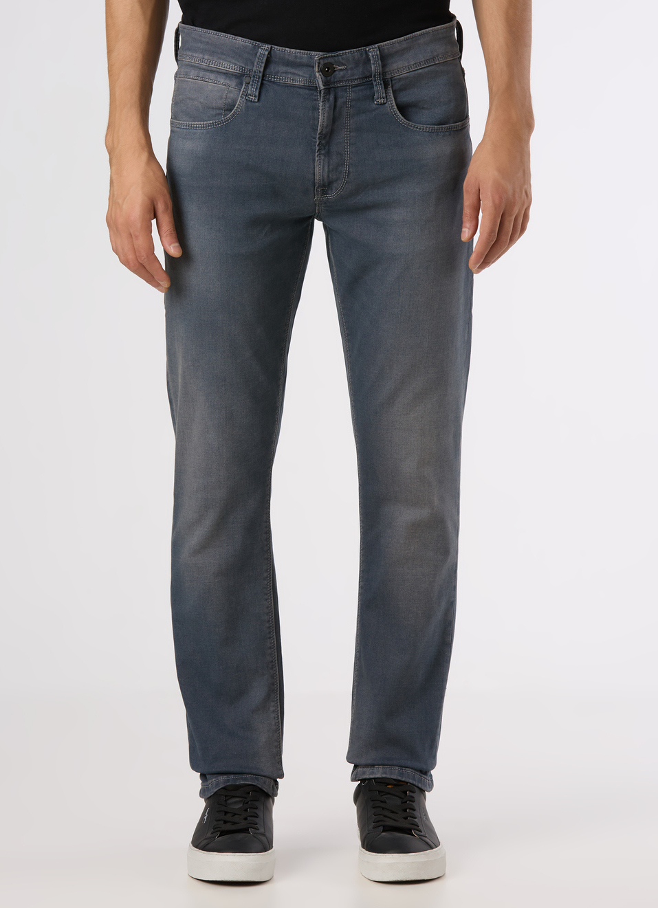 Men Grey Mid Rise Slim Fit Stretchable Jeans, , large image number 1