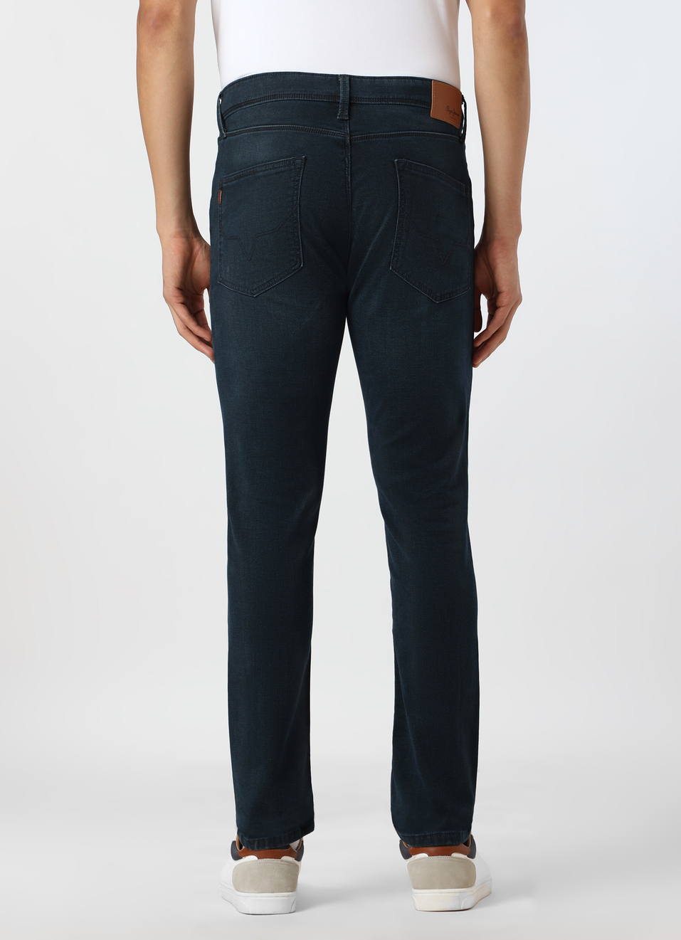 Men Dark Blue Low Rise Slim Fit Stretchable Jeans, , large image number 2