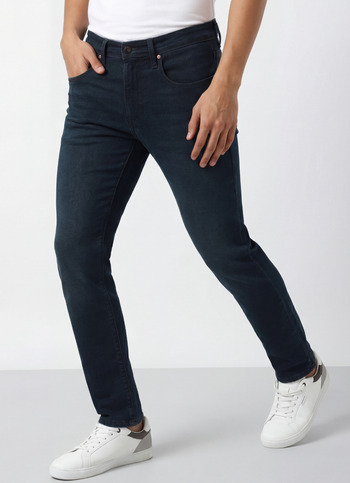 Men Dark Blue Low Rise Slim Fit Stretchable Jeans