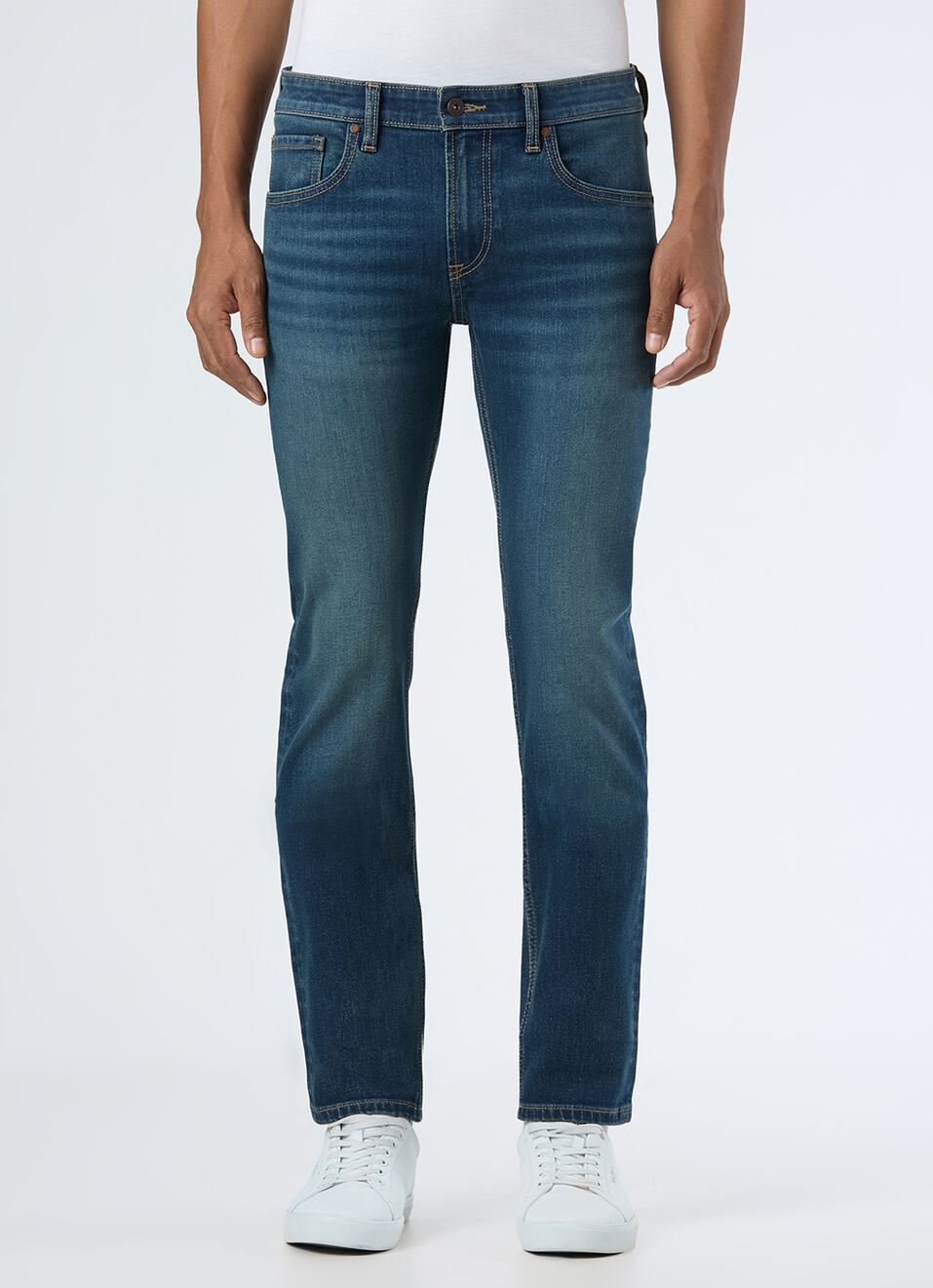 Men Blue Mid Rise Slim Fit Stretchable Jeans, , large image number 2