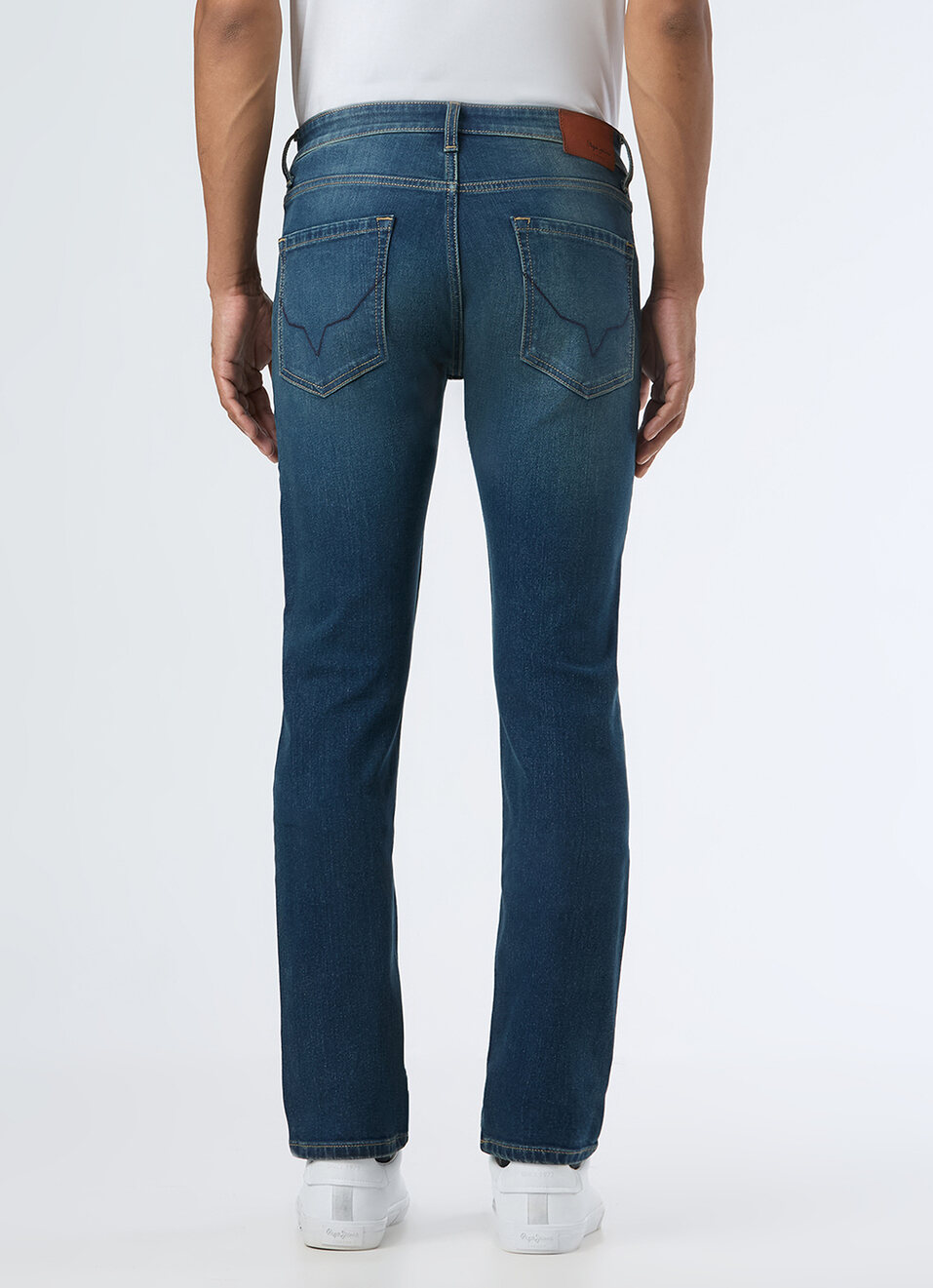 Men Blue Mid Rise Slim Fit Stretchable Jeans, , large image number 3