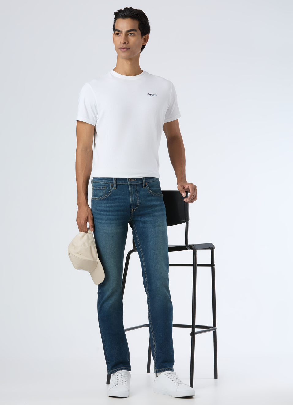 Men Blue Mid Rise Slim Fit Stretchable Jeans, , large image number 0