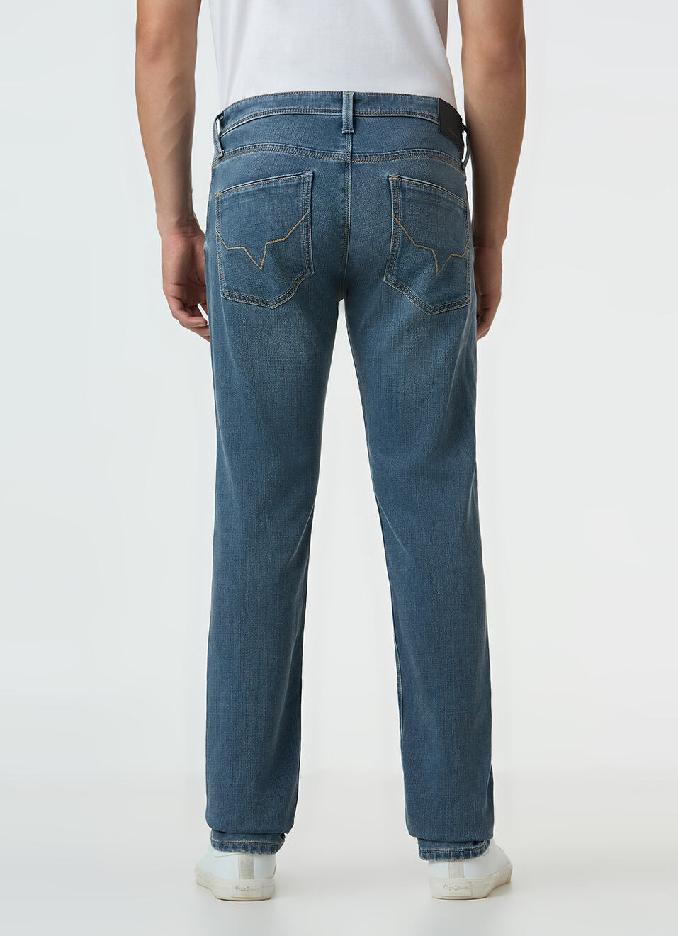 Men Blue Mid Rise Slim Fit Stretchable Jeans, , large image number 4