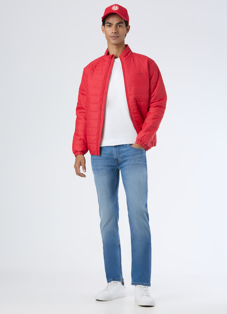 Men Blue Mid Rise Slim Fit Stretchable Jeans, , large image number 0