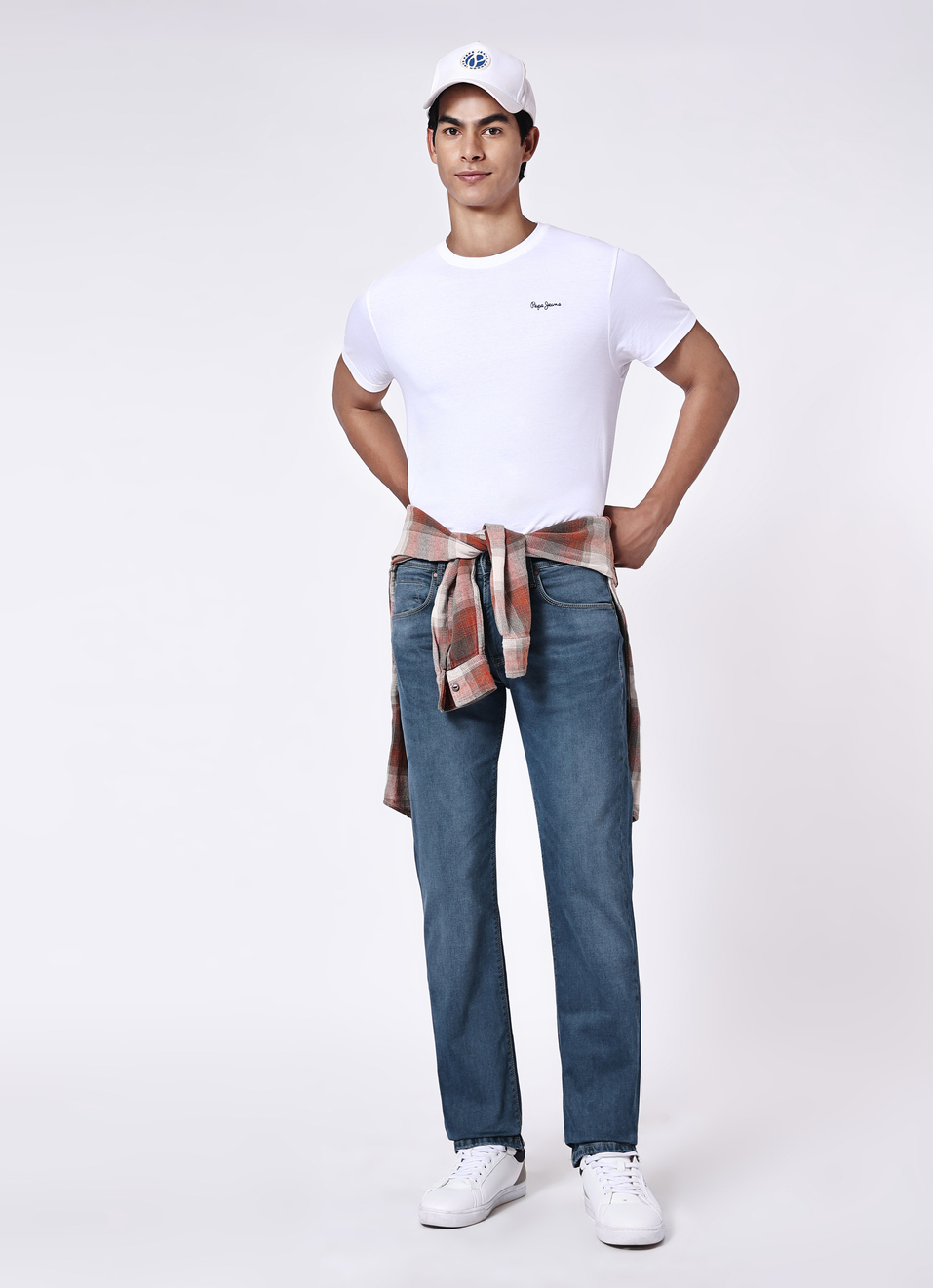 Men Blue Mid Rise Stretchable Straight Leg Jeans, , large image number 0