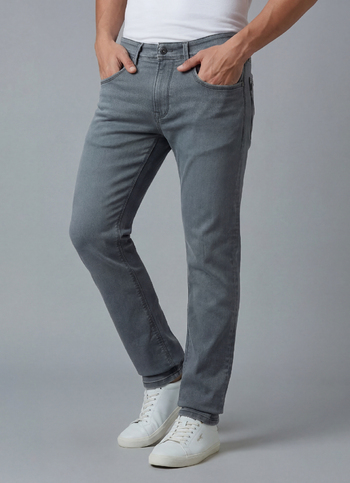 Men Grey Mid Rise Slim Fit Gymindigo Jeans