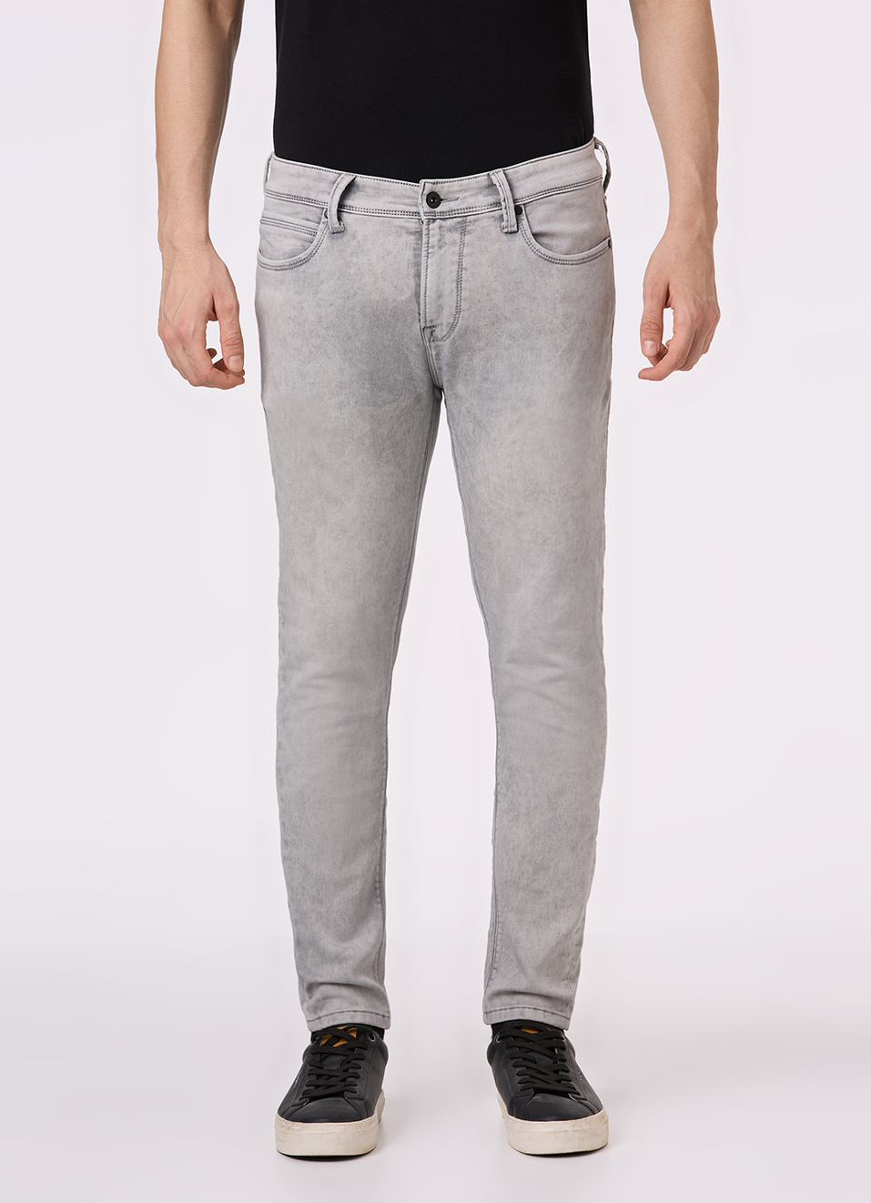 Men Grey Skinny Fit Ankle-length Gymindigo Jeans, , large image number 2