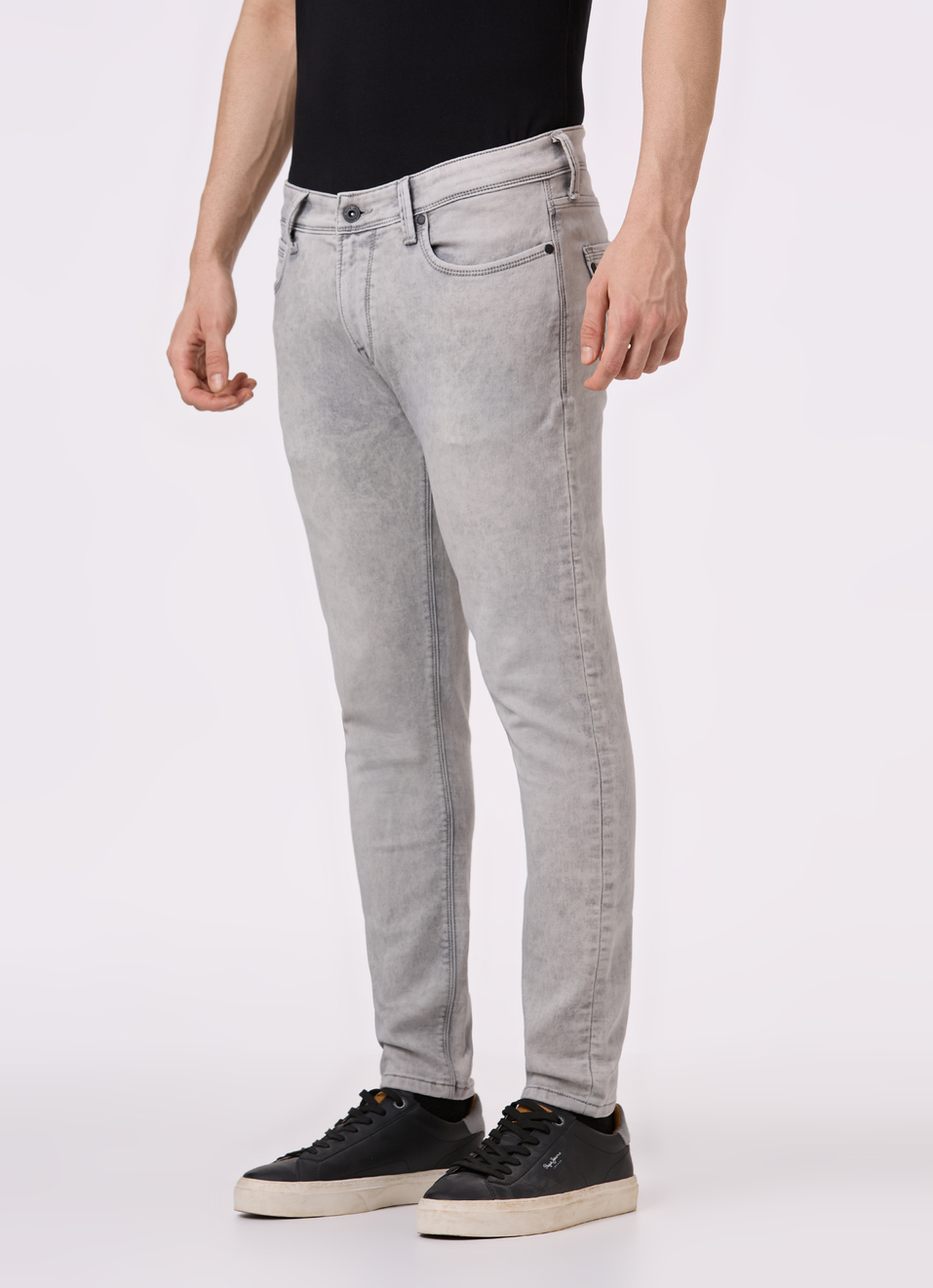 Men Grey Skinny Fit Ankle-length Gymindigo Jeans, , large image number 3